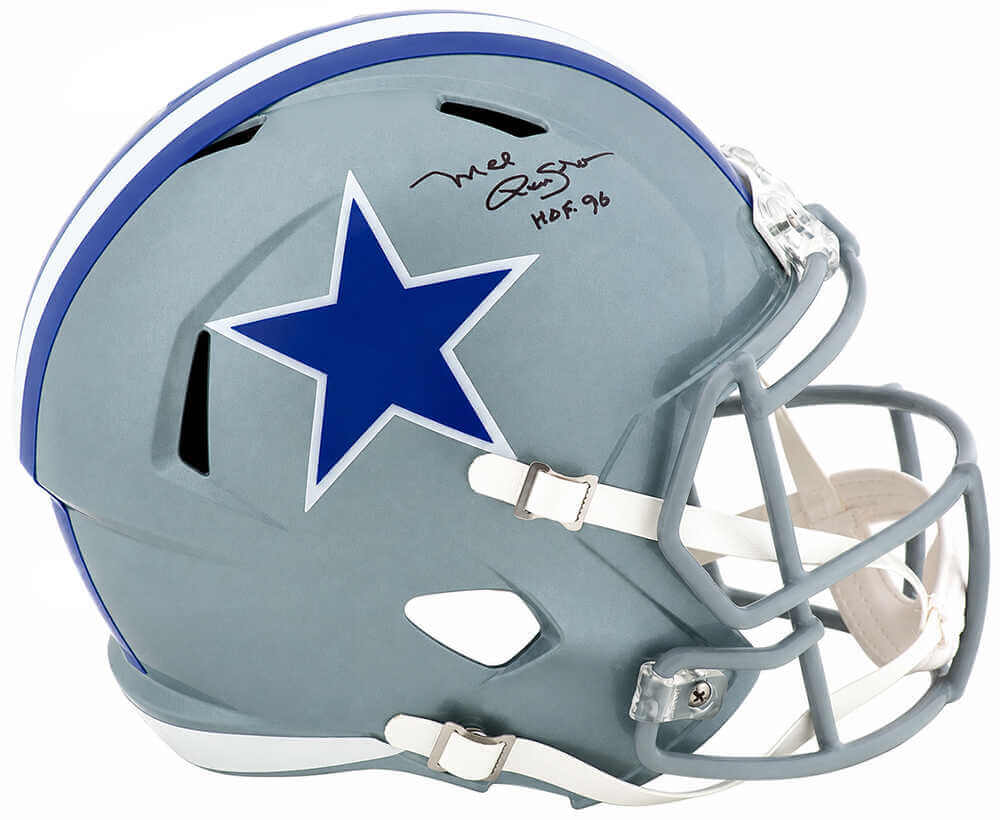Mel Renfro Autographed Dallas Cowboys Throwback (1964-66 Style) Riddell Full Size Speed Replica Helmet with HOF'96-Powers Sports Memorabilia