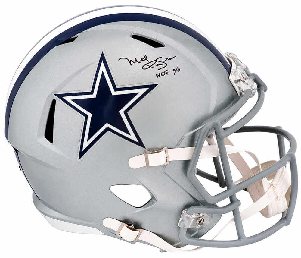 Mel Renfro Autographed Cowboys Riddell Full Size Speed Replica Helmet with HOF'96-Powers Sports Memorabilia