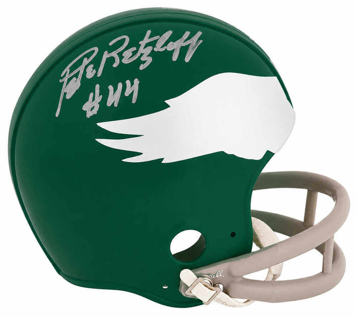 Pete Retzlaff Autographed Philadelphia Eagles Throwback Riddell (VSR4) Mini Helmet-Powers Sports Memorabilia