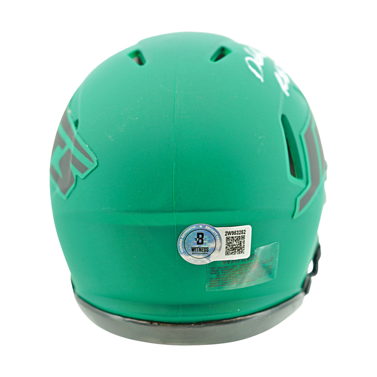 Darelle Revis New York Jets Signed Riddell Rave Mini Helmet Beckett Holo Only-Powers Sports Memorabilia