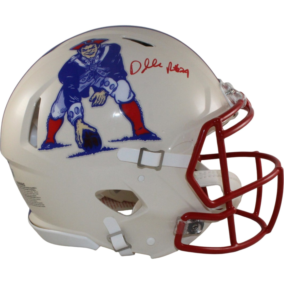 Darrelle Revis New England Patriots Pro Retro Signed Helmet-Powers Sports Memorabilia