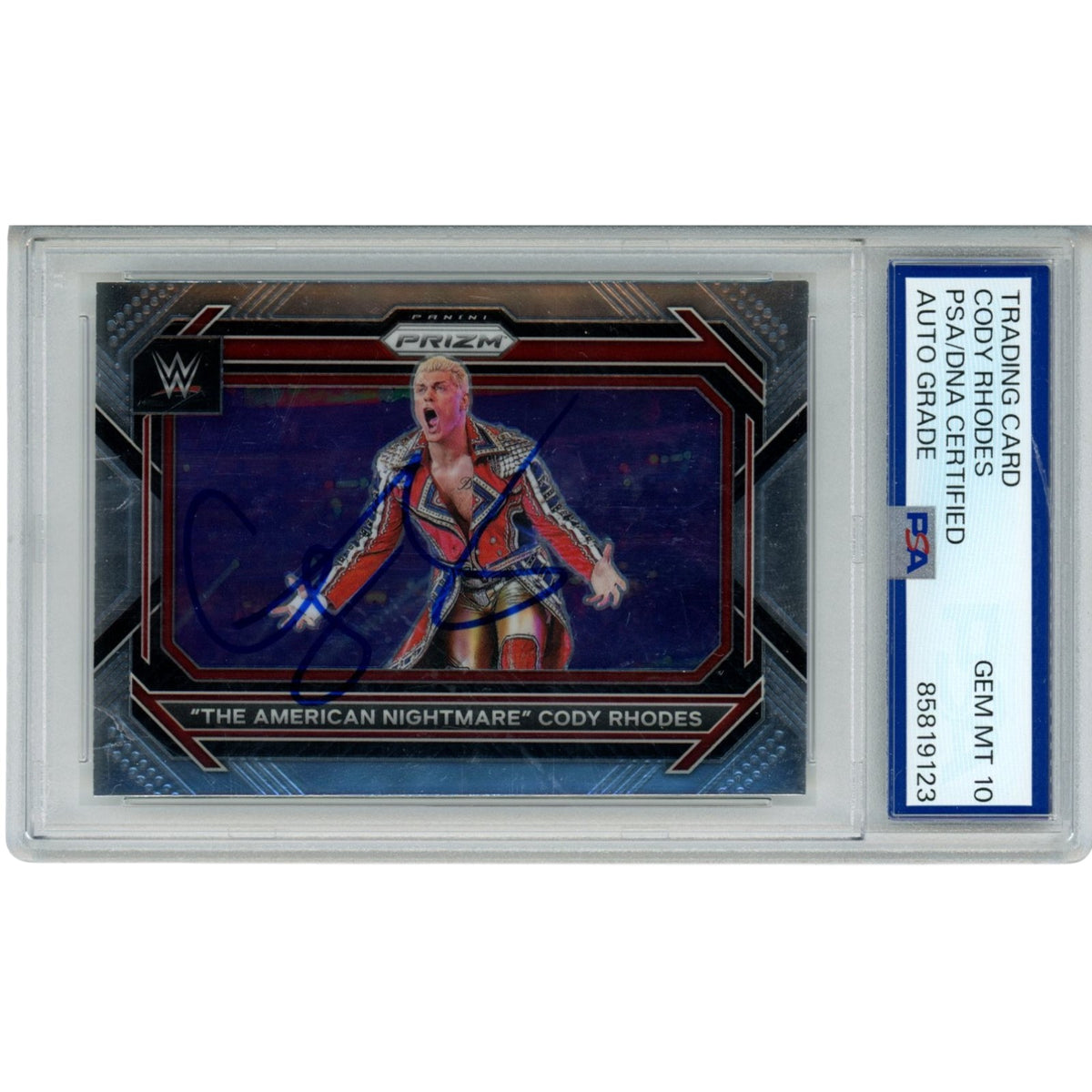 Cody Rhodes Wwe Signed Card - '23 Panini Prizm #1 Gem MT 10 Auto PSA PSA-Powers Sports Memorabilia