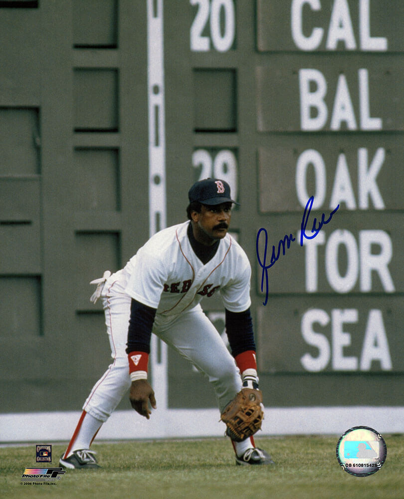 Jim Rice Autographed Boston Red Sox Fielding 8x10 Photo-Powers Sports Memorabilia