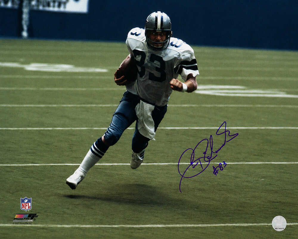 Golden Richards Autographed Dallas Cowboys White Jersey Action 16x20 Photo-Powers Sports Memorabilia