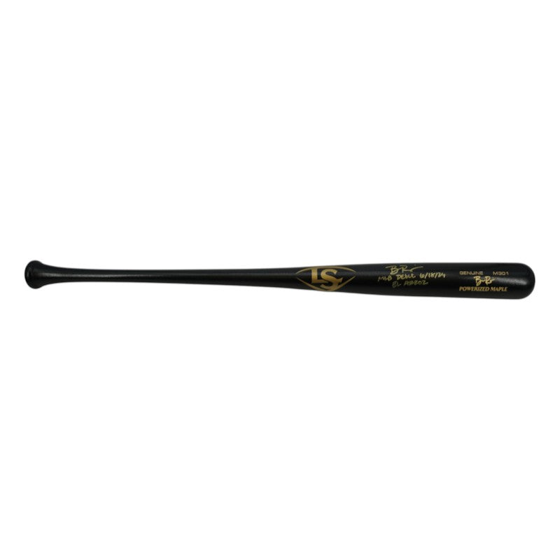 Ben Rice Yankees Signed Dual Inscribed MLB Debut El Arroz Louisville Slugger M301 Pro Model Bat-Powers Sports Memorabilia