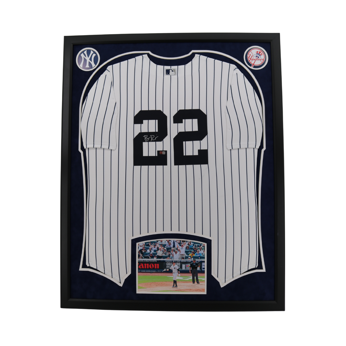 Ben Rice New York Yankees Signed Elite Framed Replica Nike Jersey-Powers Sports Memorabilia