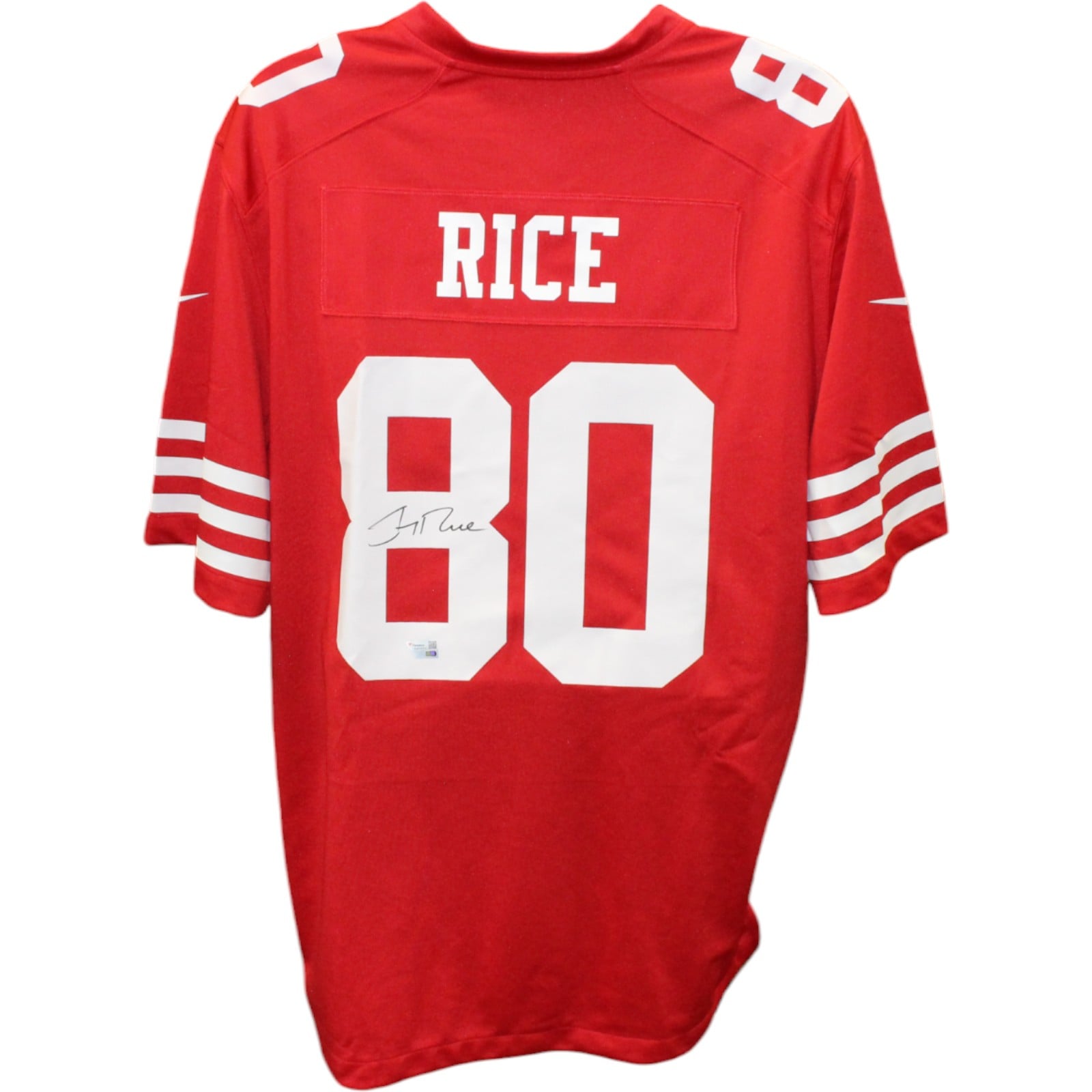 Jerry Rice Signed San Francisco 49ers Red Nike Jersey – Fanatics Authenticated-Powers Sports Memorabilia