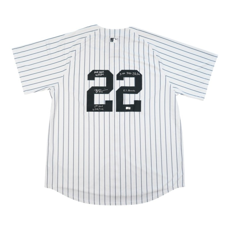 Ben Rice New York Yankees Signed Multi Inscribed Nike Pinstripe Replica Jersey-Powers Sports Memorabilia