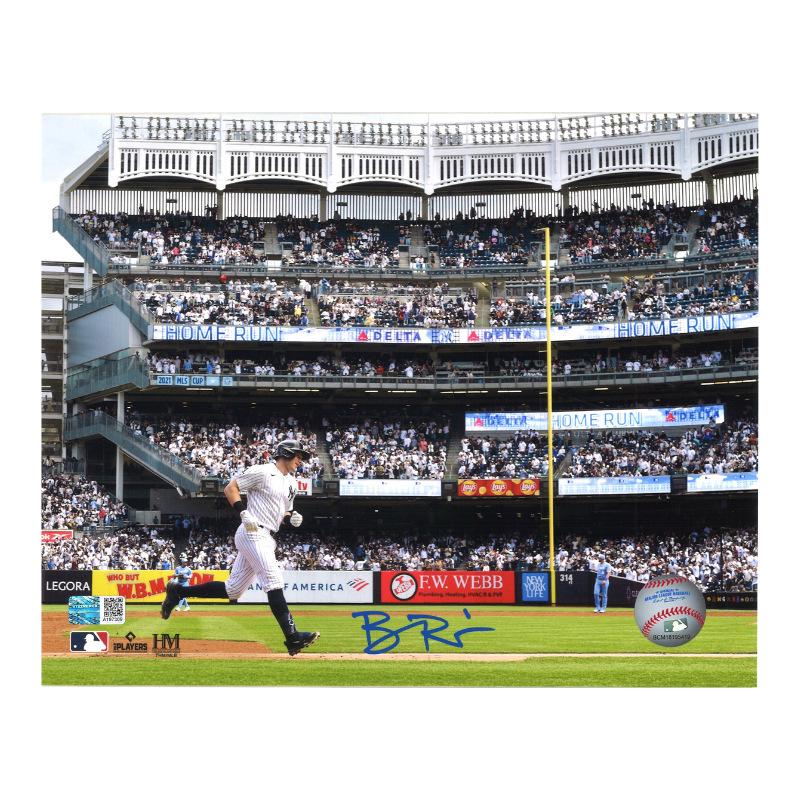 Ben Rice New York Yankees Signed Rounding 3rd Base 8x10 Photo-Powers Sports Memorabilia