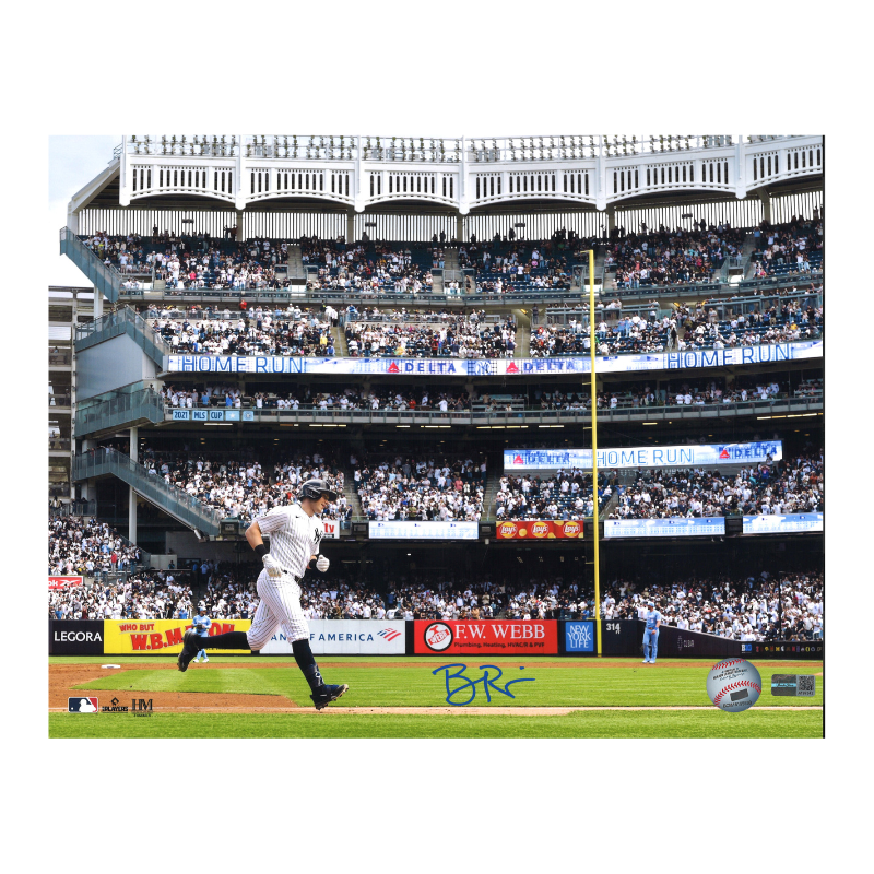 Ben Rice New York Yankees Signed Rounding 3rd Base 11x14 Photo-Powers Sports Memorabilia