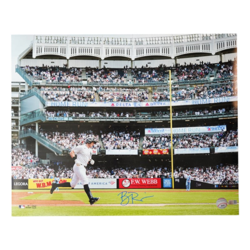 Ben Rice New York Yankees Signed Rounding 3rd Base 16x20 Photo-Powers Sports Memorabilia