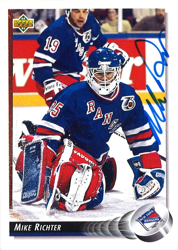 Mike Richter New York Rangers Signed 1992-1993 Upper Deck (#145) Hockey Card-Powers Sports Memorabilia