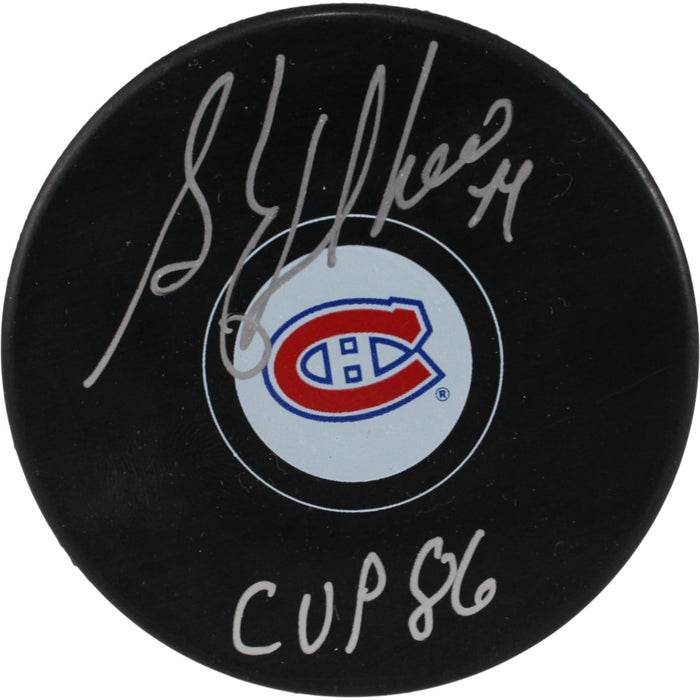 Stephane Richer Signed Montreal Canadiens Logo Puck 86 Cup – JSA Authenticated-Powers Sports Memorabilia