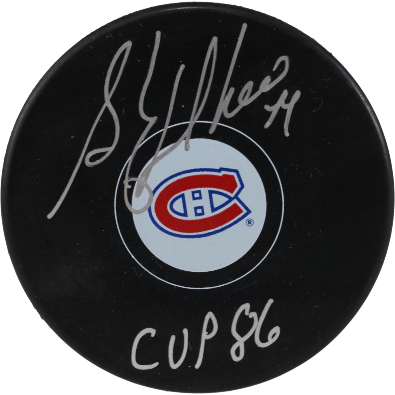 Stephane Richer Signed Montreal Canadiens Logo Puck 86 Cup – JSA Authenticated-Powers Sports Memorabilia