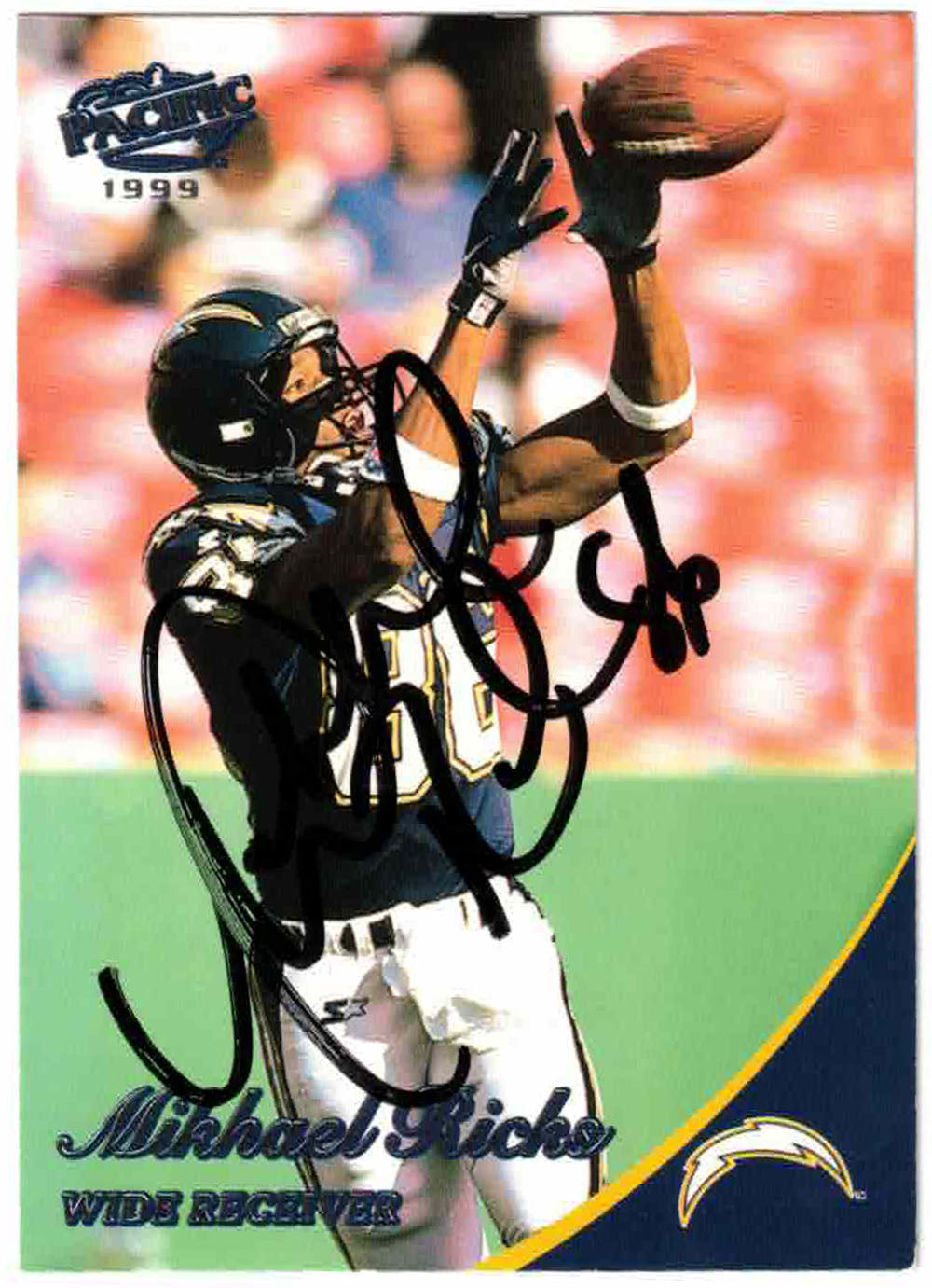 Michael Ricks San Diego Chargers Signed Card - 1999 Pacific #350-Powers Sports Memorabilia