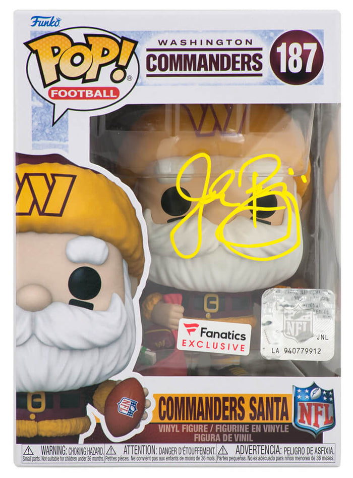 John Riggins Washington Commanders Autographed 'SANTA' Funko Pop #187-Powers Sports Memorabilia