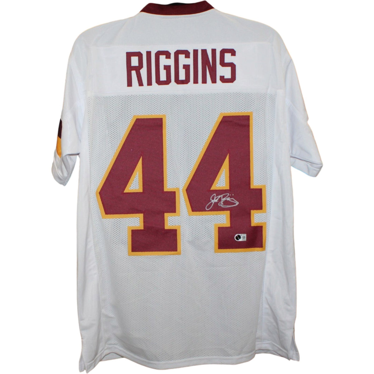 John Riggins Washington Redskins Signed Jersey White Beckett Witness 58654 Beckett-Powers Sports Memorabilia