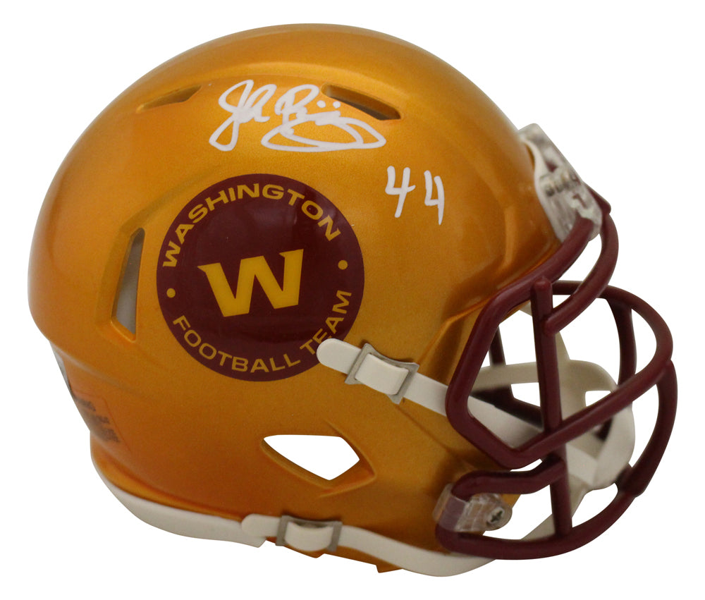 John Riggins Washington Football Team Signed Mini Helmet - Flash Beckett Beckett-Powers Sports Memorabilia
