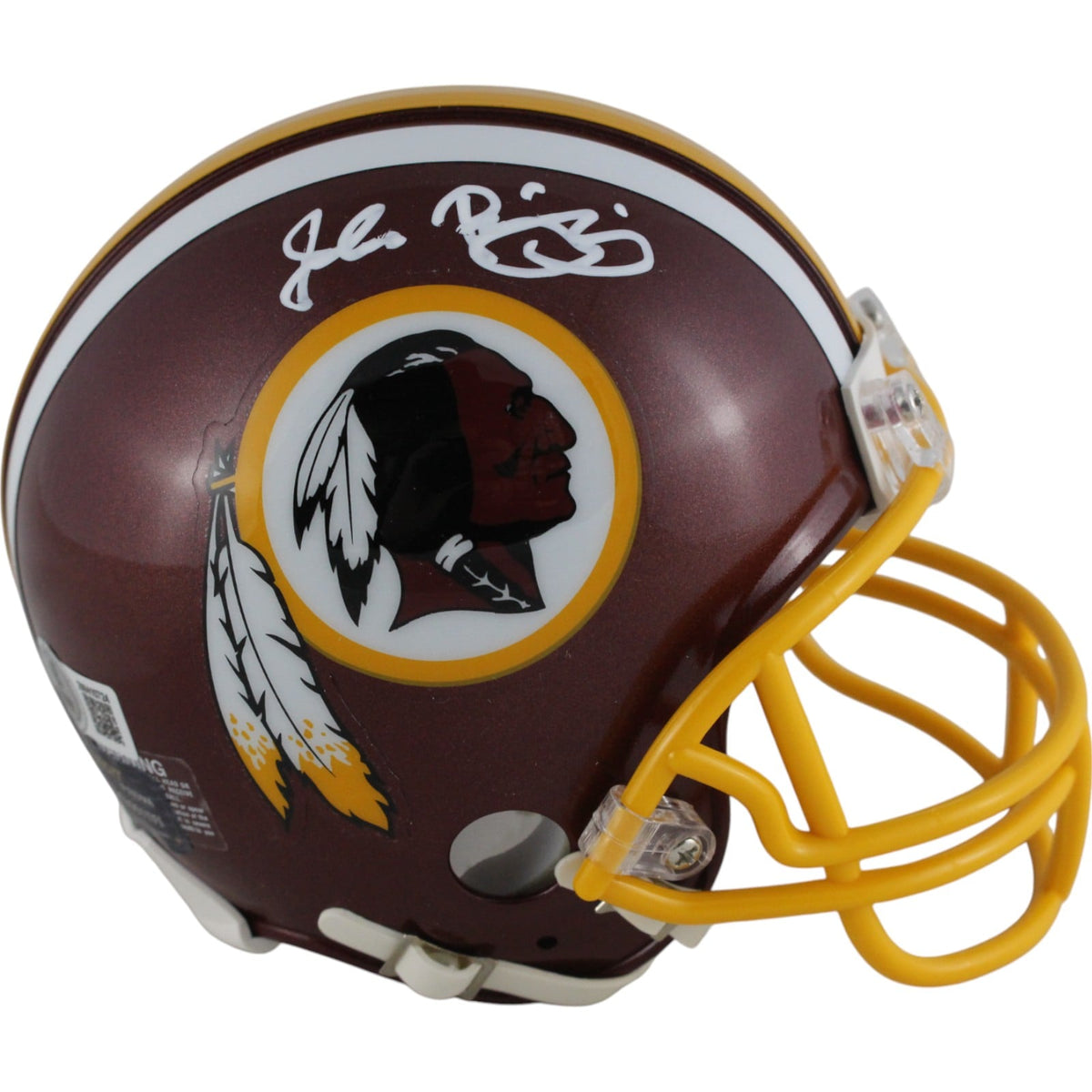 John Riggins Hand-Signed Washington Redskins TB VSR4 Mini Helmet – Beckett Authenticated-Powers Sports Memorabilia
