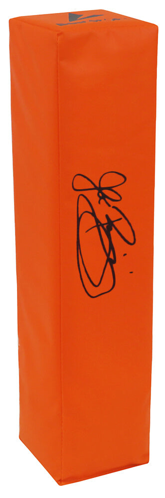 John Riggins Autographed BSN Orange Football End Zone Pylon-Powers Sports Memorabilia