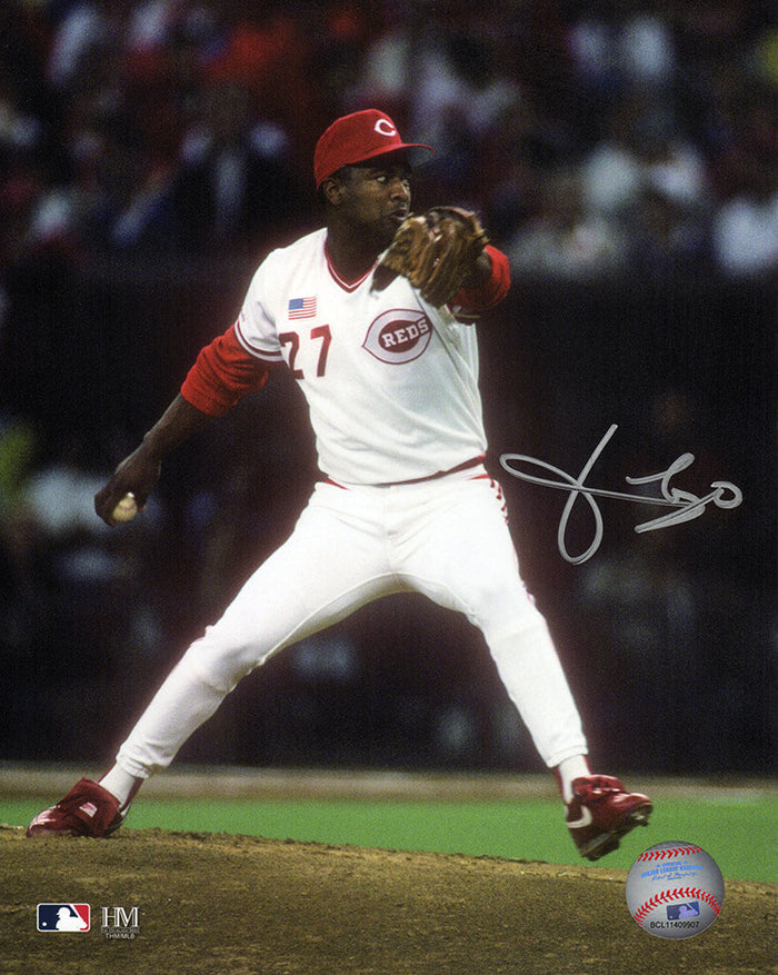 Jose Rijo Autographed Cincinnati Reds Pitching Action 8x10 Photo-Powers Sports Memorabilia