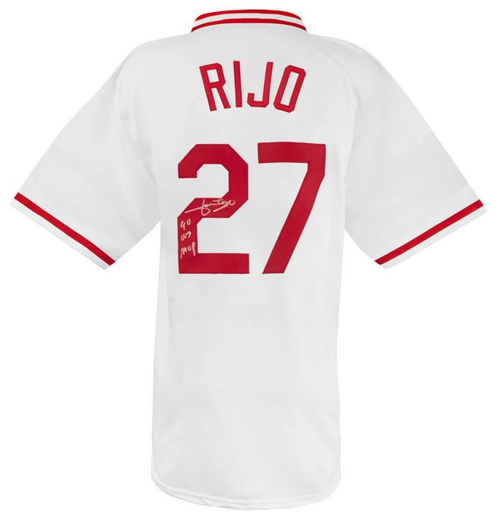 Jose Rijo Autographed White Custom Baseball Jersey with 90 WS MVP-Powers Sports Memorabilia
