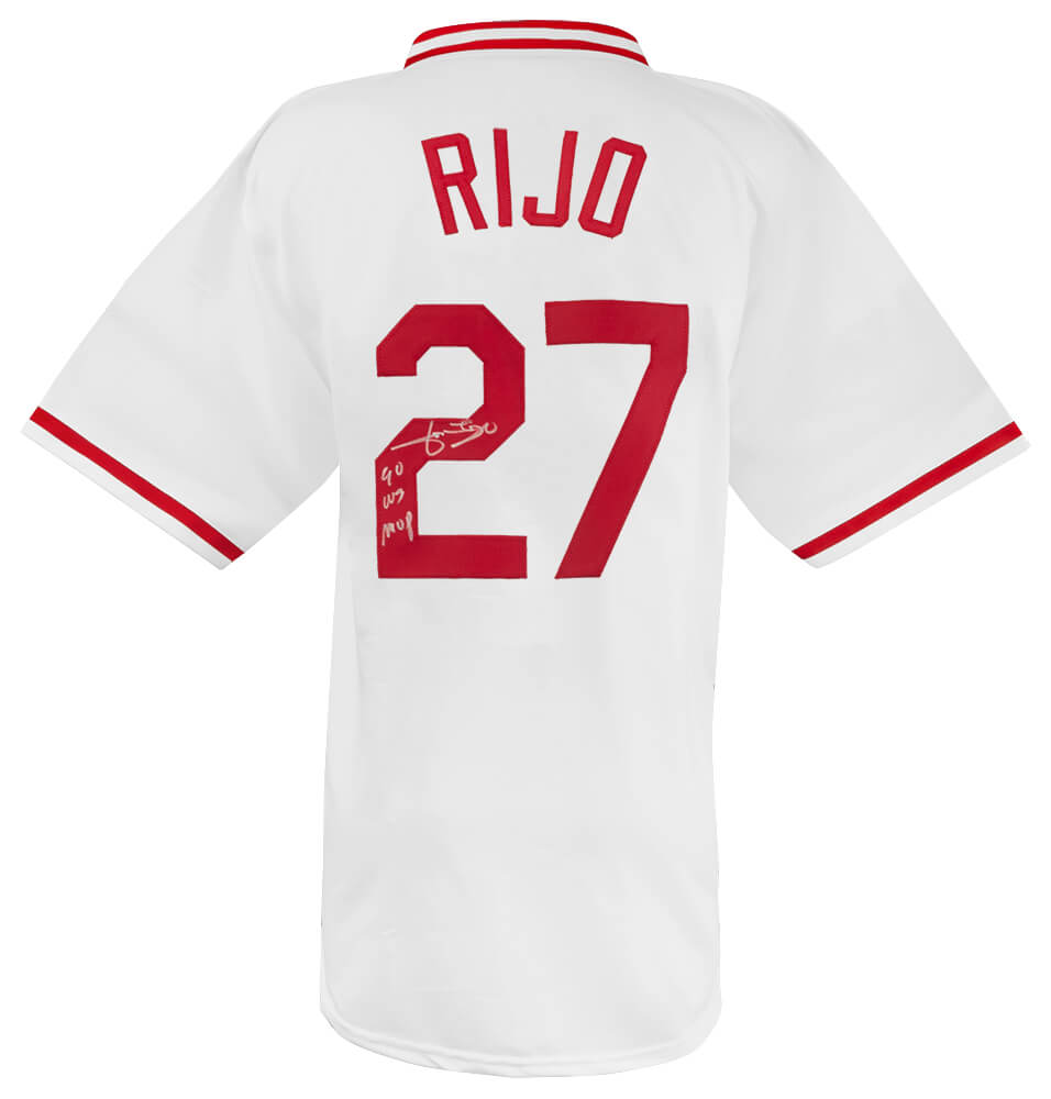 Jose Rijo Autographed White Custom Baseball Jersey with 90 WS MVP-Powers Sports Memorabilia