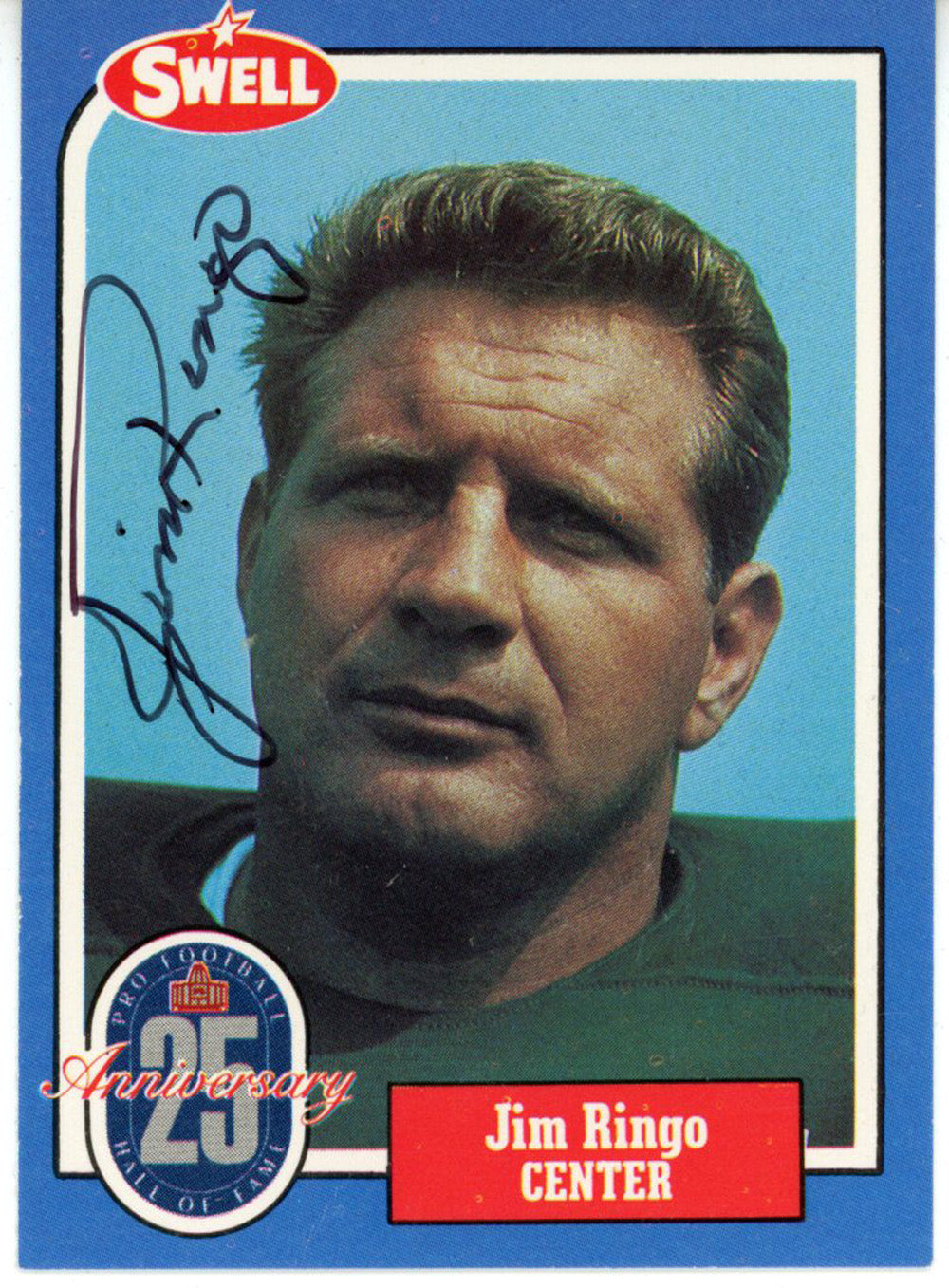 Jim Ringo Green Bay Packers Signed Card - 1988 Swell HOF-Powers Sports Memorabilia
