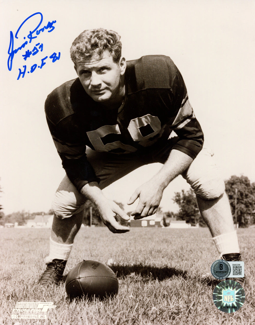 Jim Ringo Green Bay Packers Signed 8x10 Photo - HOF Beckett Beckett-Powers Sports Memorabilia