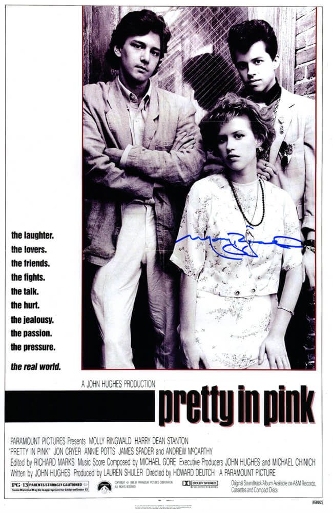 Molly Ringwald Autographed Pretty In Pink 11x17 Movie Poster-Powers Sports Memorabilia