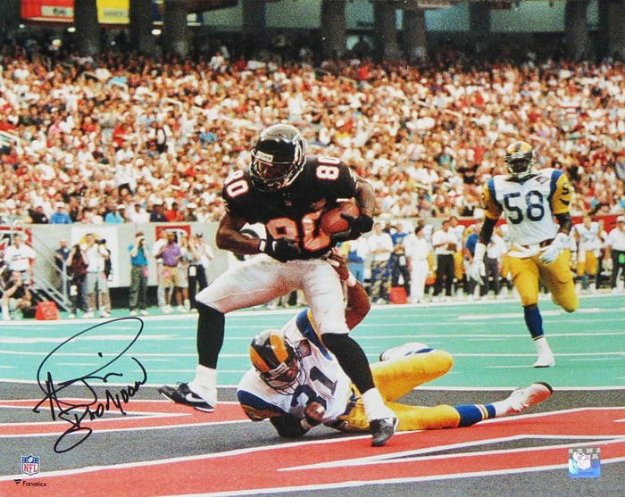 Andre Rison Autographed Atlanta Falcons Endzone TD Catch 16x20 Photo with Bad Moon-Powers Sports Memorabilia