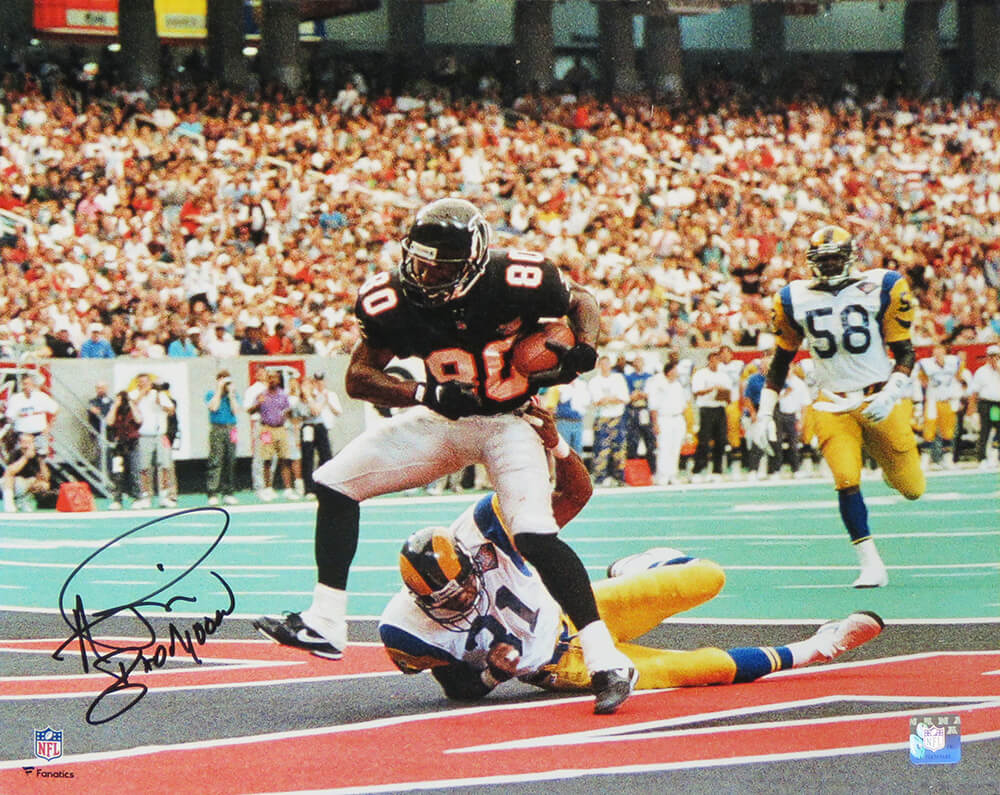 Andre Rison Autographed Atlanta Falcons Endzone TD Catch 16x20 Photo with Bad Moon-Powers Sports Memorabilia
