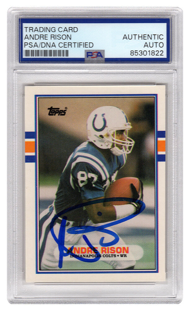 Andre Rison Autographed 1989 Topps Rookie Football Card #102T - (PSA Encapsulated)-Powers Sports Memorabilia