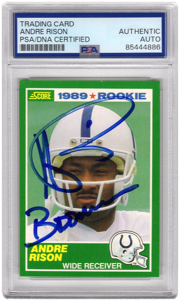 Andre Rison Indianapolis Colts Autographed 1989 Score Rookie Football Card-Powers Sports Memorabilia