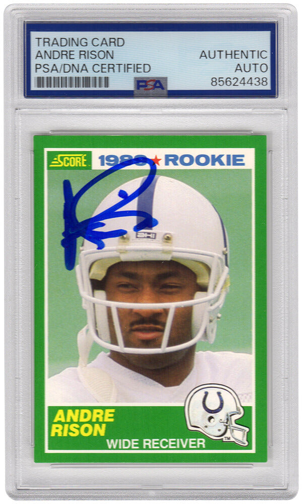 Andre Rison Autographed Colts 1989 Score Rookie Football Trading Card #272 - (PSA Encapsulated)-Powers Sports Memorabilia