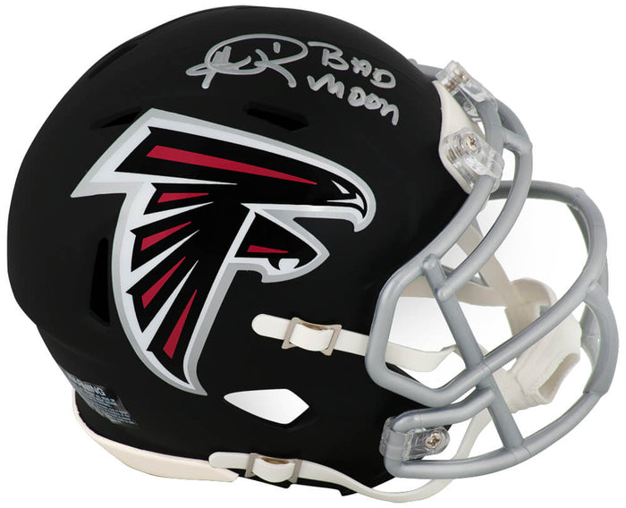 Andre Rison Autographed Atlanta Falcons (Current Style) Riddell Speed Mini Helmet with Bad Moon-Powers Sports Memorabilia