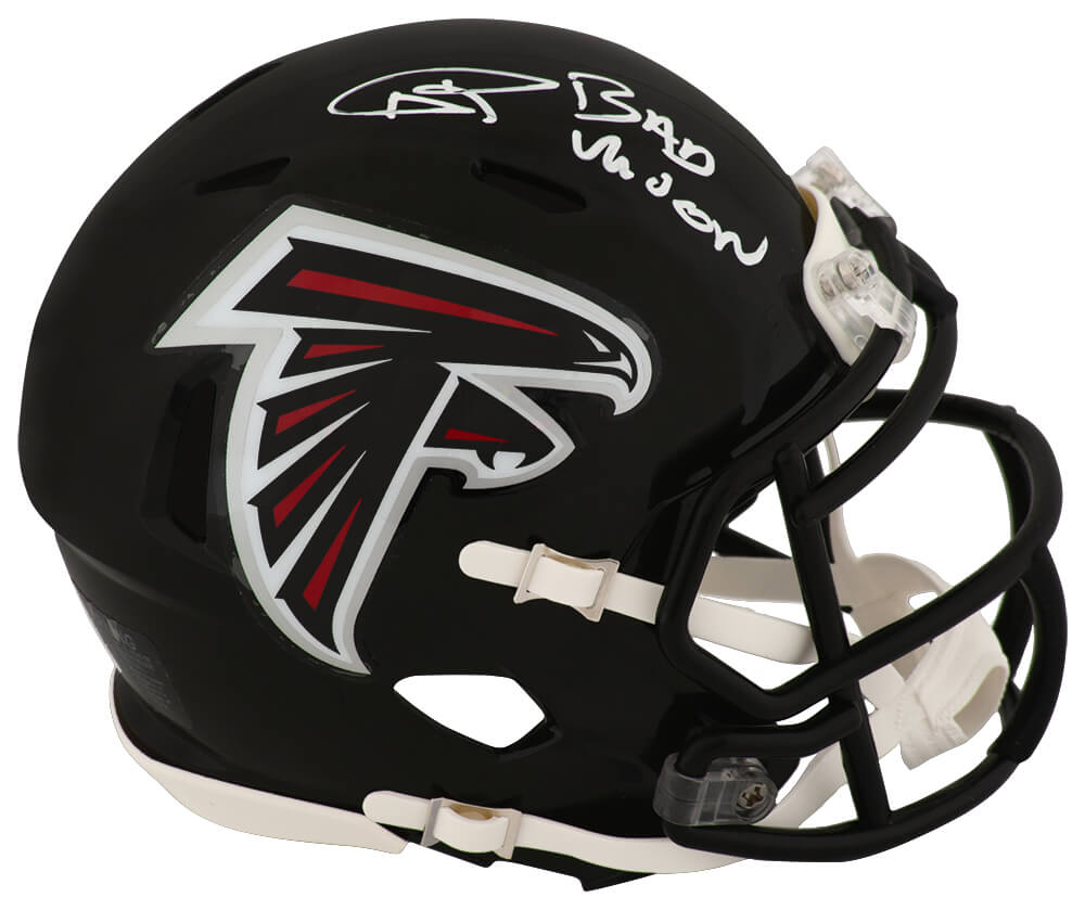 Andre Rison Autographed Falcons Throwback (2003-2019 Style) Riddell Speed Mini Helmet with Bad Moon-Powers Sports Memorabilia