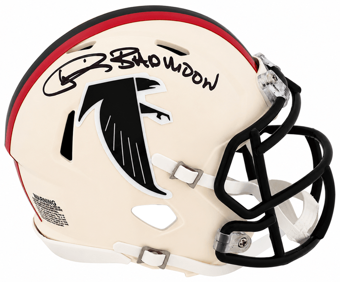 Andre Rison Autographed Atlanta Falcons RETRO Riddell Speed Mini Helmet with Bad Moon-Powers Sports Memorabilia