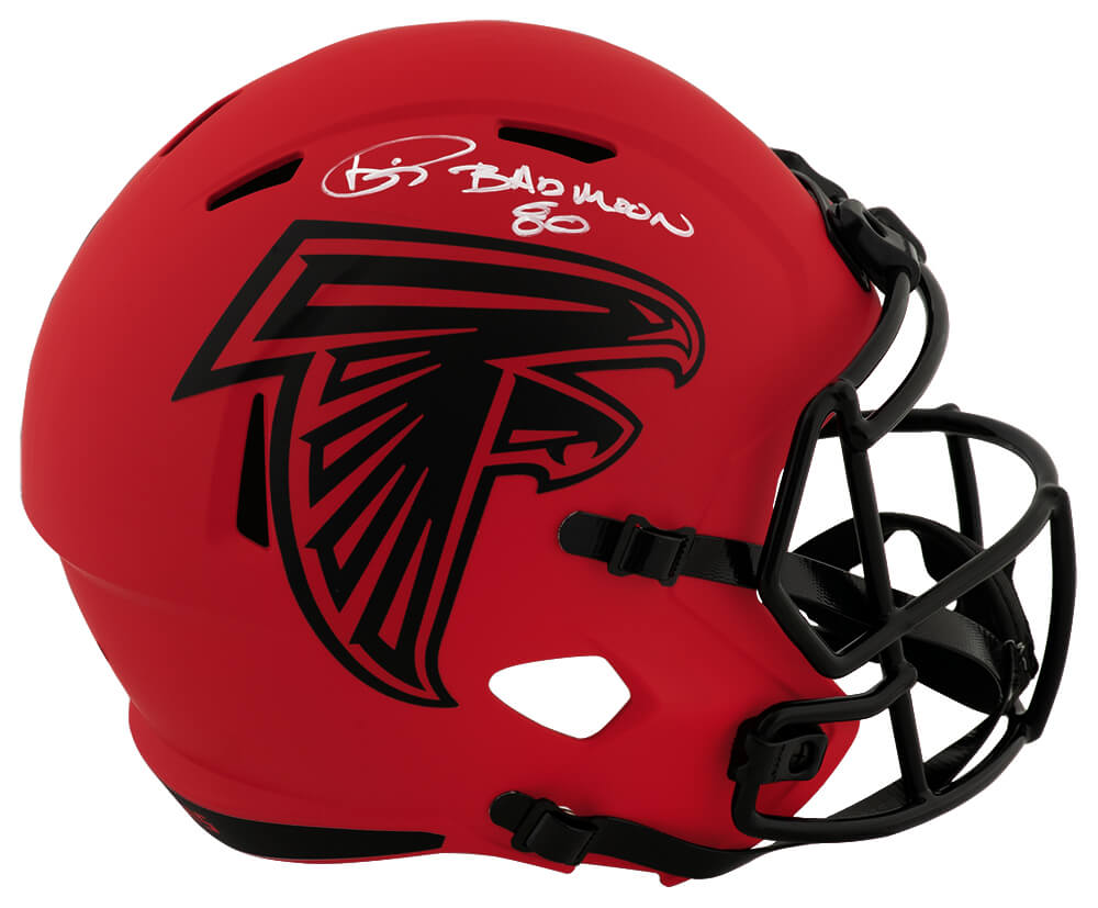 Andre Rison Autographed Atlanta Falcons RAVE Riddell Full Size Speed Replica Helmet with Bad Moon-Powers Sports Memorabilia