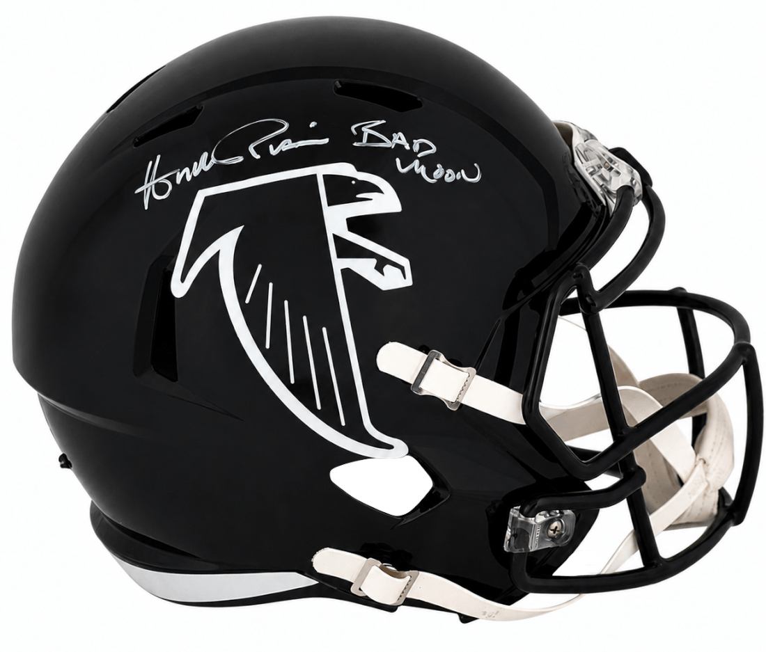 Andre Rison Autographed Atlanta Falcons (90-02 Style) T/B Riddell Full Size Speed Replica Helmet with Bad Moon-Powers Sports Memorabilia