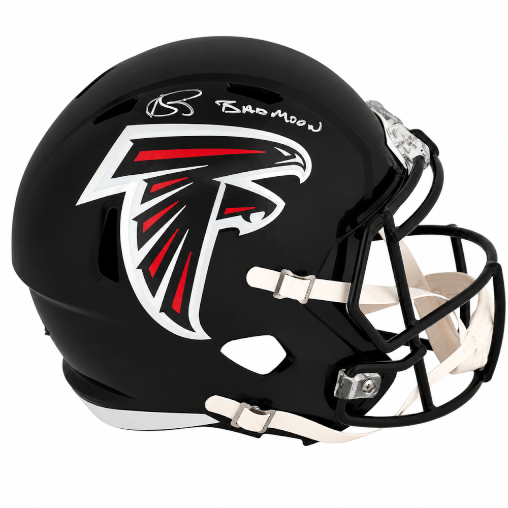 Andre Rison Autographed Atlanta Falcons (2003-19 Style) T/B Riddell Full Size Speed Replica Helmet with Bad Moon-Powers Sports Memorabilia