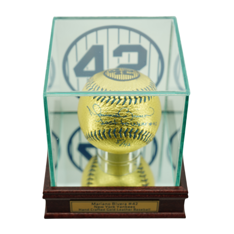Mariano Rivera New York Yankees Signed Inscribed Hand Stitched Gold Baseball LE of 42-Powers Sports Memorabilia