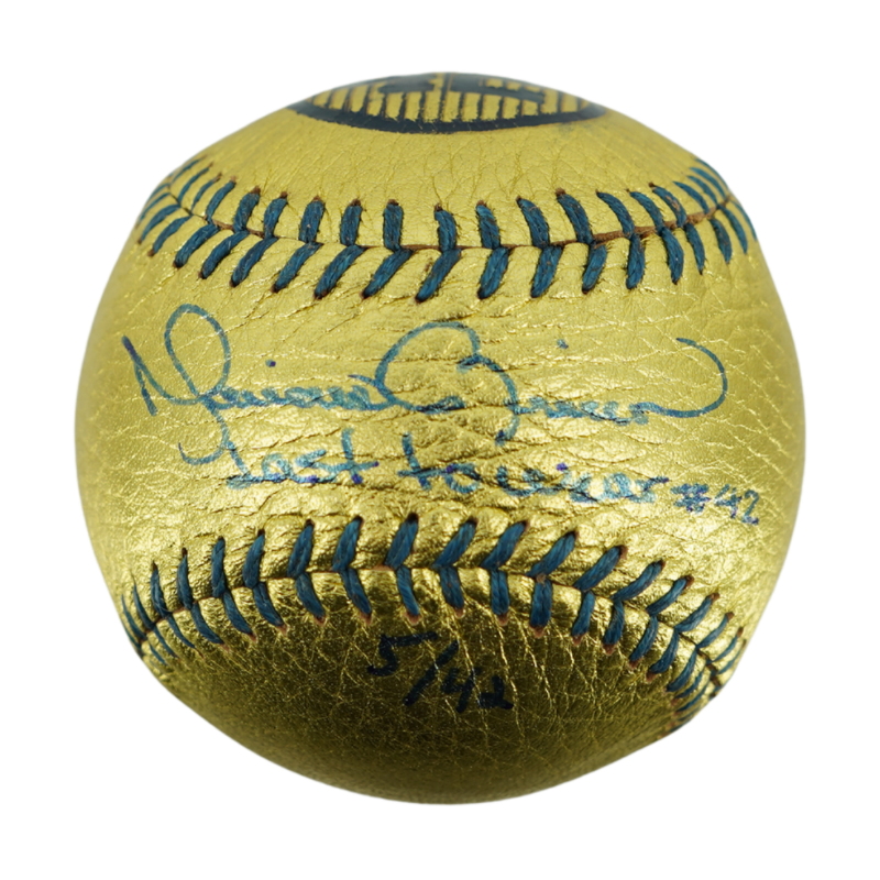 Mariano Rivera New York Yankees Signed Inscribed Hand Stitched Gold Baseball LE of 42-Powers Sports Memorabilia