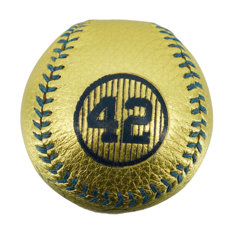 Mariano Rivera New York Yankees Signed Inscribed Hand Stitched Gold Baseball LE of 42-Powers Sports Memorabilia