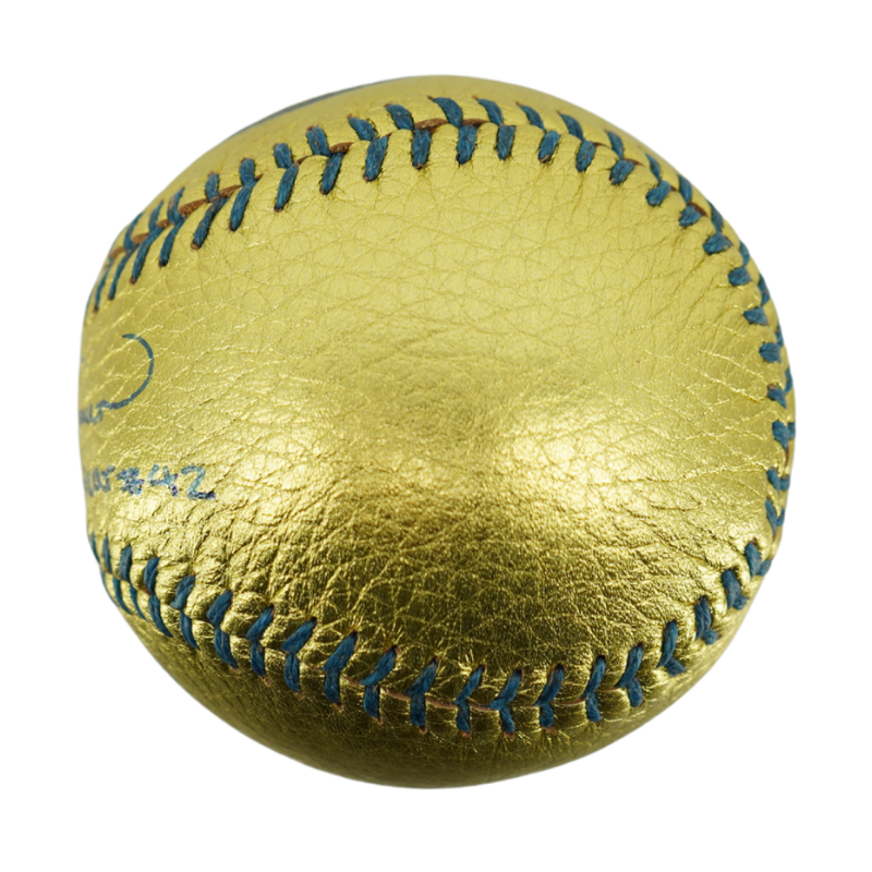 Mariano Rivera New York Yankees Signed Inscribed Hand Stitched Gold Baseball LE of 42-Powers Sports Memorabilia