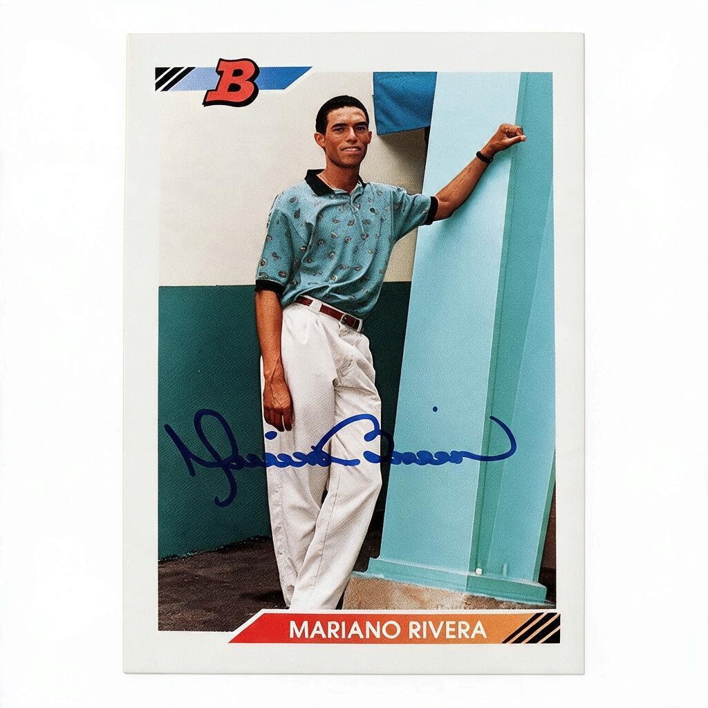 Mariano Rivera New York Yankees Signed 1992 Bowman Topps Rookie #302 Card-Powers Sports Memorabilia