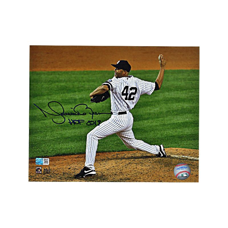Mariano Rivera New York Yankees Signed 8x10 Home Pitching Photo Inscribed "HOF 2019" IMPERFECT-Powers Sports Memorabilia