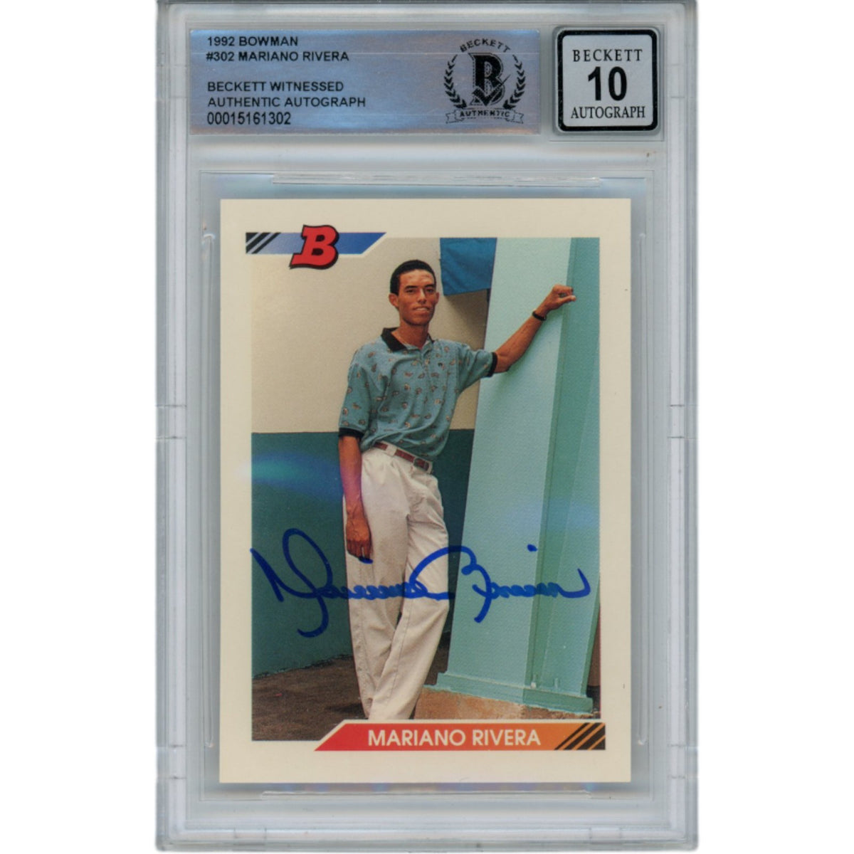 Mariano Rivera New York Yankees Signed Card - 1982 Bowman #302 10 Auto Slabbed Beckett Beckett-Powers Sports Memorabilia