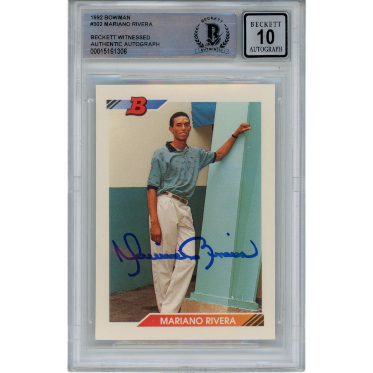 Mariano Rivera New York Yankees Signed Card - 1982 Bowman #302 10 Auto Slabbed Beckett Beckett - 49340-Powers Sports Memorabilia