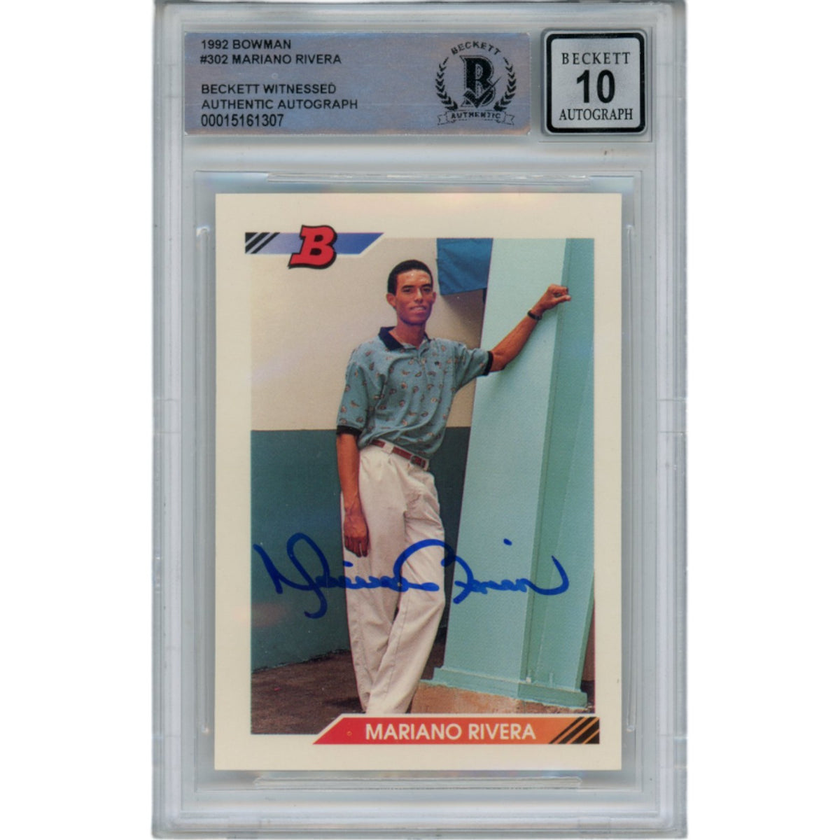 Mariano Rivera New York Yankees Signed Card - 1982 Bowman #302 10 Auto Slabbed Beckett Beckett - 49352-Powers Sports Memorabilia
